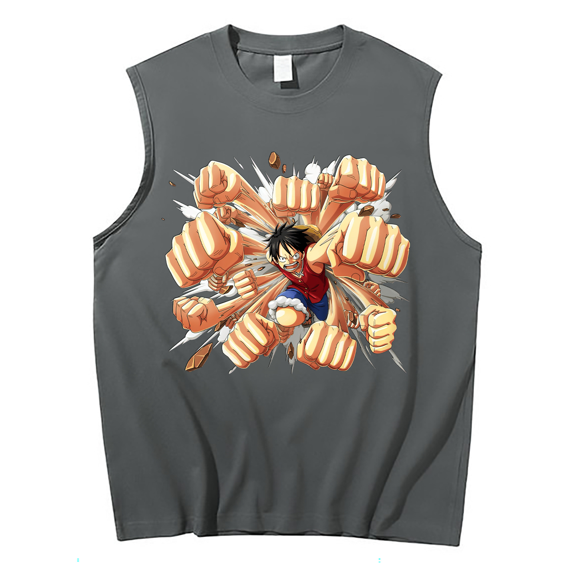 （画像用） ワンピース モンキー・D・ルフィ ONE PIECE Monkey D. Luffy コットン100％タンクトップ（フロントプリント）